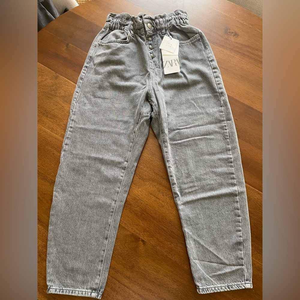Zara Grey Baggy Denim Trousers